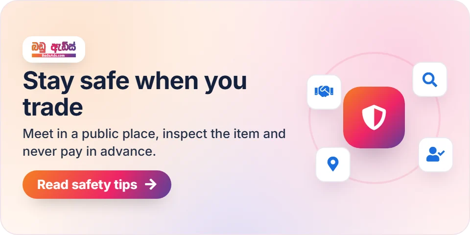 Stay safe when you trade: meet in a public place, inspect the item and never pay in advance.